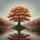 Fiery Orange Autumn Tree Gnarled Roots Misty Hills Still Water - Nature Lover Gift Spare Tire Cover - 6