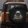 Deep Black Background Light Gray Fur Baby Sloth Yawning in Human Hands - Wildlife Lover Gift Spare Tire Cover - 5