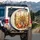 Autumn Sunflowers Pumpkins Wheat Rustic Window - Autumn Car Decor Gift Spare Tire Cover - 3