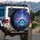 Glowing Skeletal Graveyard Cosmic Nebula Eerie Scene - Gothic Decor Gift Spare Tire Cover - 3