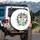 FAITH over FEAR Animal Print Rustic Cross Turquoise Teal - Encouragement Faith Gift Spare Tire Cover - 3