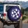 Smiling White Ghosts Gravestones Jack-o'-Lanterns - Halloween Decor Gift Spare Tire Cover - 3