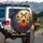 Iridescent Butterfly Golden Sunflower Rose Wildflower Garden Nature Lover Gift Spare Tire Cover - 3