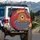 Friendly Bear Blue Striped Jacket Thank You Text - Wildlife Lover Gift Spare Tire Cover - 3