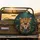 Vibrant Orange Leopard Head Tropical Jungle Foliage - Wildlife Lover Gift Spare Tire Cover - 2