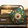 White Dahlia Orange Center Daisy Flowers Green Leaves - Botanical Decor Gift Spare Tire Cover - 2