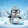 Plump Cartoon Baby Penguin Snowboard - Winter Wonderland Lover Gift Spare Tire Cover - 6