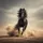 Muscular Black Horse Galloping Sand Dust Motion - Wildlife Lover Gift for Horse Lovers Spare Tire Cover - 6
