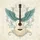 Acoustic Guitar Feathered Wings Rococo Floral - Music Lover Gift Spare Tire Cover - 6