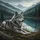 Majestic Gray Wolf Pine Forest Alpine Lake Mountain Peaks Landscape - Wildlife Lover Gift Spare Tire Cover - 6
