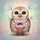 Baby Owl Pink Frosted Cupcake Blueberries Sprinkles Blue Butterflies - Animal Lover Gift Spare Tire Cover - 6