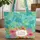 Personalized Name Tropical Plumeria Hibiscus Quilted Leaves - Everyday Carry Gift Quilted Tote Bag - 1