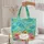 Personalized Name Tropical Plumeria Hibiscus Quilted Leaves - Everyday Carry Gift Quilted Tote Bag - 5