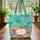 Personalized Name Tropical Plumeria Hibiscus Quilted Leaves - Everyday Carry Gift Quilted Tote Bag - 3