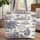 Personalized Name 18th Century Toile Figures Tropical River Scene - Everyday Carry Gift Quilted Tote Bag - 1