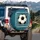 Classic Black White Soccer Ball with Goal Net and Stars - Sports Fan Vehicle Accessory Spare Tire Cover - 3