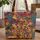 Giraffe Heads Mosaic Tribal Patchwork Personalized - Everyday Carry Gift Quilted Tote Bag - 1