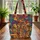 Giraffe Heads Mosaic Tribal Patchwork Personalized - Everyday Carry Gift Quilted Tote Bag - 3