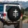 Faith Over Fear Brushstroke Cross Psalms 118:6 - Christian Lifestyle Encouragement Spare Tire Cover - 3