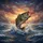 Leaping Game Fish Turbulent Water Sunset - Fishing Lover Gift Spare Tire Cover - 6