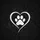 White Paw Print Heart Love Symbol - Pet Lover Car Accessory Gift for Animal Lovers Spare Tire Cover - 6
