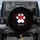 White Paw Print Red Heart Love Script Black Background Paw Prints Hearts - Paw Lover Gift Spare Tire Cover - 1