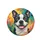 Charismatic Boston Terrier Face Smiling Open Mouth Tongue - Dog Lover Car Decor Gift Spare Tire Cover - 4