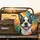 Charismatic Boston Terrier Face Smiling Open Mouth Tongue - Dog Lover Car Decor Gift Spare Tire Cover - 2