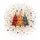 Orange Red Grey Christmas Trees Golden Snowflakes - Winter Holiday Gift Spare Tire Cover - 6