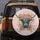 Highland Cow Floral Crown Pink Roses Yellow Blooms - Farmhouse Decor Cow Gift Spare Tire Cover - 5