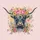 Highland Cow Floral Crown Pink Roses Yellow Blooms - Farmhouse Decor Cow Gift Spare Tire Cover - 6
