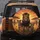 African Lion Family Vibrant Sunset Savanna Landscape - Wildlife Lover Gift Spare Tire Cover - 5
