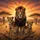 African Lion Family Vibrant Sunset Savanna Landscape - Wildlife Lover Gift Spare Tire Cover - 6