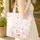 Blush Fuchsia Botanical Wreath Floral Bouquet Everyday Carry Gift Quilted Tote Bag - 4