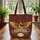 Golden Medieval Dragon Open Book Rose Vines Botanical Damask - Everyday Carry Gift Quilted Tote Bag - 3