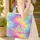 Colorful Fuchsia Purple Blue Yellow Green Butterflies Personalized Name Everyday Carry Gift Quilted Tote Bag - 4