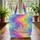 Colorful Fuchsia Purple Blue Yellow Green Butterflies Personalized Name Everyday Carry Gift Quilted Tote Bag - 3