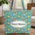 Tropical Beach Scene Palm Tree Ocean Waves Your Name - Vacation Travel Essentials Quilted Tote Bag - 1
