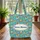 Tropical Beach Scene Palm Tree Ocean Waves Your Name - Vacation Travel Essentials Quilted Tote Bag - 3