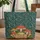 Green Frog Toadstools Mushroom Forest Foliage - Wildlife Lover Gift Quilted Tote Bag - 1