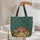 Green Frog Toadstools Mushroom Forest Foliage - Wildlife Lover Gift Quilted Tote Bag - 5