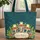 Tree Frogs Toadstools Forest Foliage Name Wreath Everyday Carry Gift for Frog Lover Quilted Tote Bag - 1