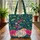 Tropical Hummingbird Hibiscus Floral Wreath - Personalized Everyday Carry Gift Quilted Tote Bag - 3