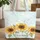 Ornate Sunflowers Blue Sky Floral Wreath Personalized Name - Everyday Carry Gift Quilted Tote Bag - 1