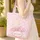 Blossoming Cherry Tree Wreath Personalized Name - Everyday Carry Gift Quilted Tote Bag - 4