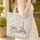 Vintage Light Blue Bicycle Eiffel Tower Blush Pink Roses Butterfly - Travel Essentials Quilted Tote Bag - 4