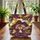 Autumn Leaves Berries Elegant Ladies Personalized Name Oval - Everyday Carry Gift Quilted Tote Bag - 3