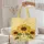 Personalized Sunflowers Floral Wreath Scattered Leaf - Market Day Gift Quilted Tote Bag - 5