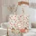 Peony Monarch Butterfly Floral Wreath Peach Blossom Willow Leaf Everyday Carry Gift Quilted Tote Bag - 5