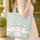 White Llamas Botanical Floral Wreath Personalized Name Everyday Carry Gift Quilted Tote Bag - 4
